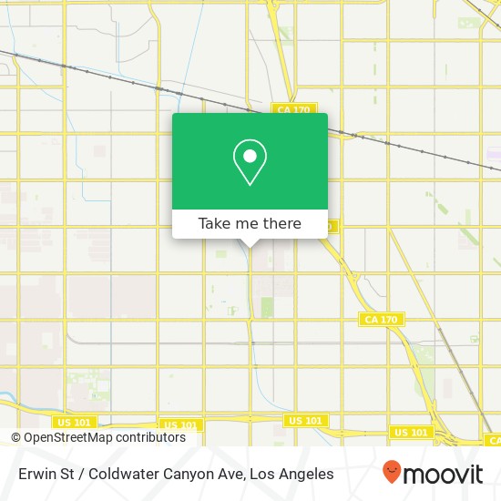 Mapa de Erwin St / Coldwater Canyon Ave