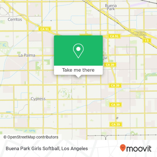 Buena Park Girls Softball map