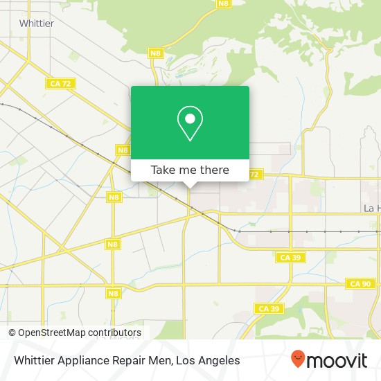 Mapa de Whittier Appliance Repair Men