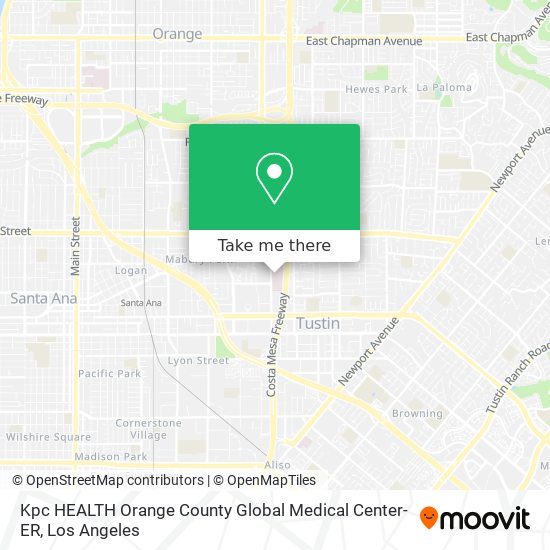 Kpc HEALTH Orange County Global Medical Center-ER map