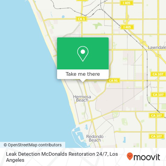 Mapa de Leak Detection McDonalds Restoration 24 / 7