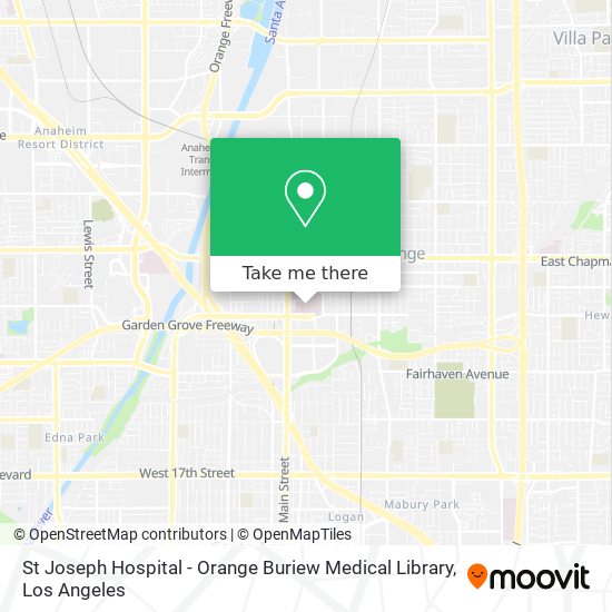 Mapa de St Joseph Hospital - Orange Buriew Medical Library