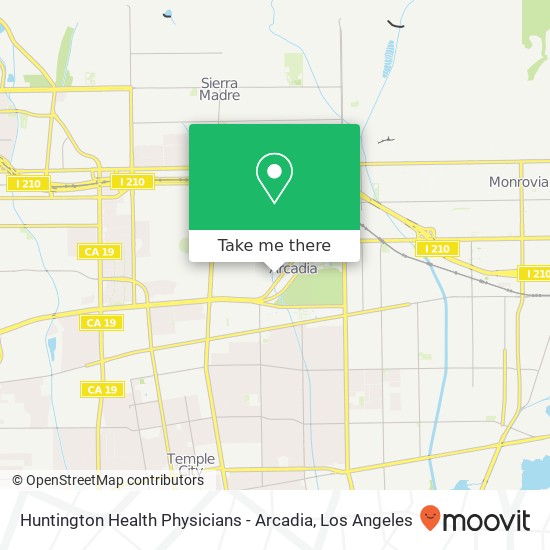 Huntington Health Physicians - Arcadia map