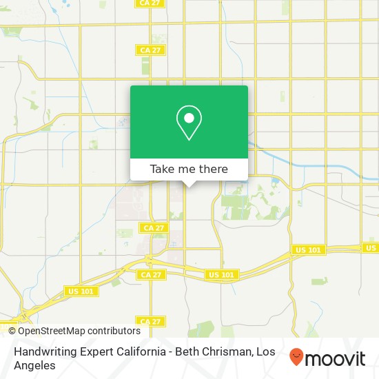 Handwriting Expert California - Beth Chrisman map