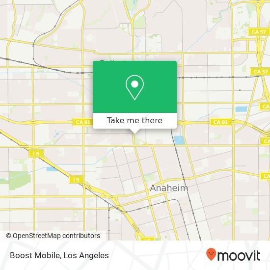 Mapa de Boost Mobile