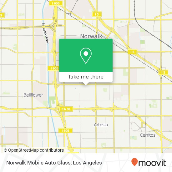 Mapa de Norwalk Mobile Auto Glass