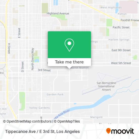 Tippecanoe Ave / E 3rd St map