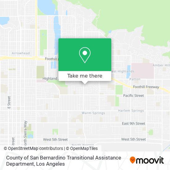 County of San Bernardino Transitional Assistance Department map
