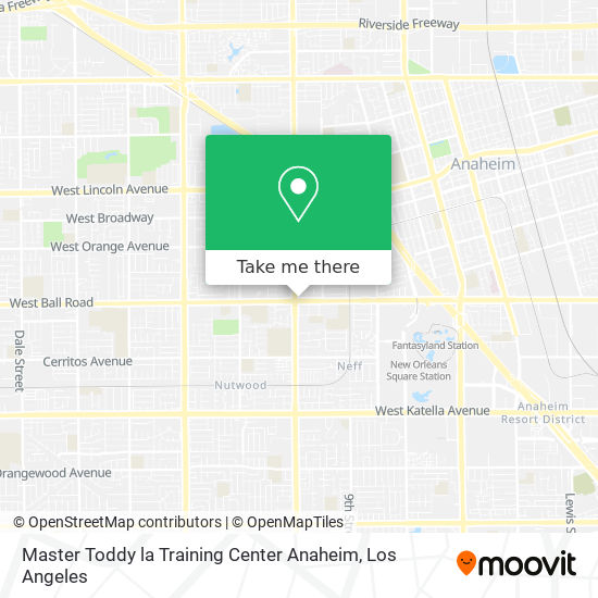 Master Toddy la Training Center Anaheim map