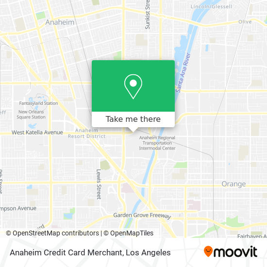 Anaheim Credit Card Merchant map