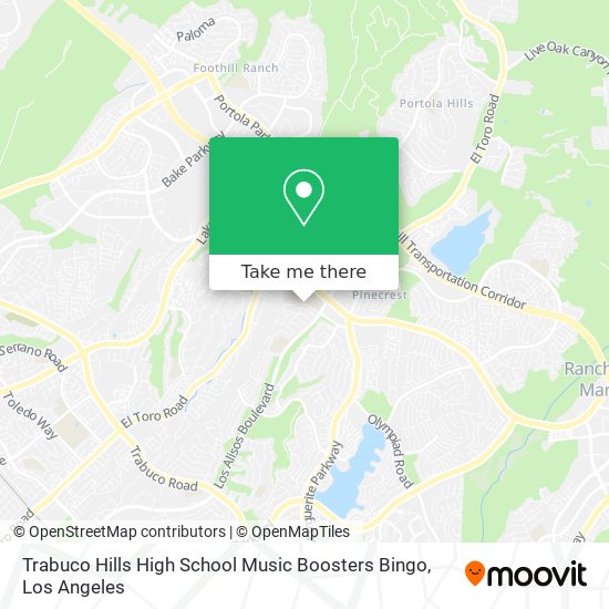 Mapa de Trabuco Hills High School Music Boosters Bingo