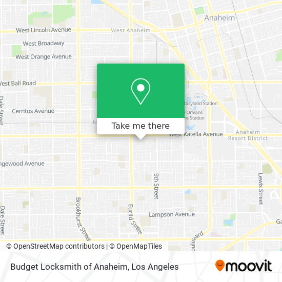 Mapa de Budget Locksmith of Anaheim