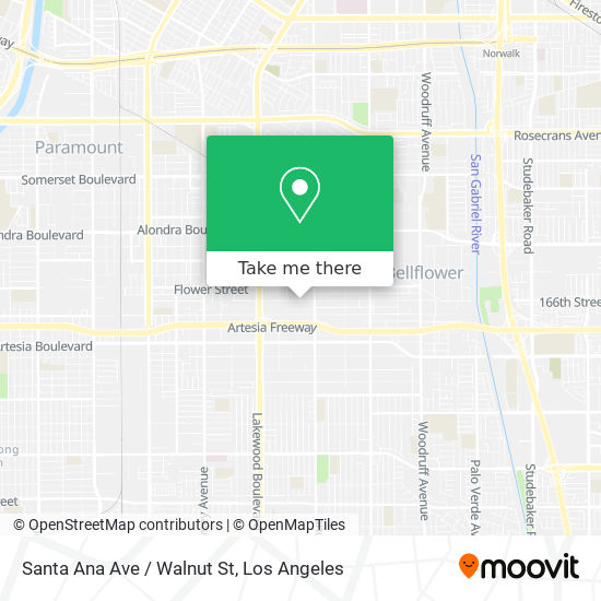 Santa Ana Ave / Walnut St map