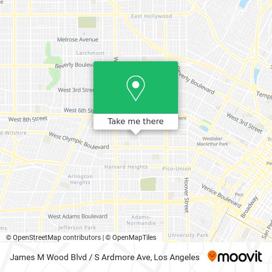 Mapa de James M Wood Blvd / S Ardmore Ave