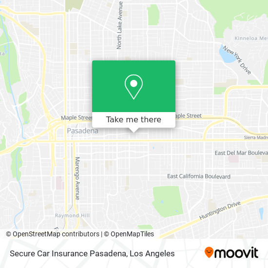 Secure Car Insurance Pasadena map