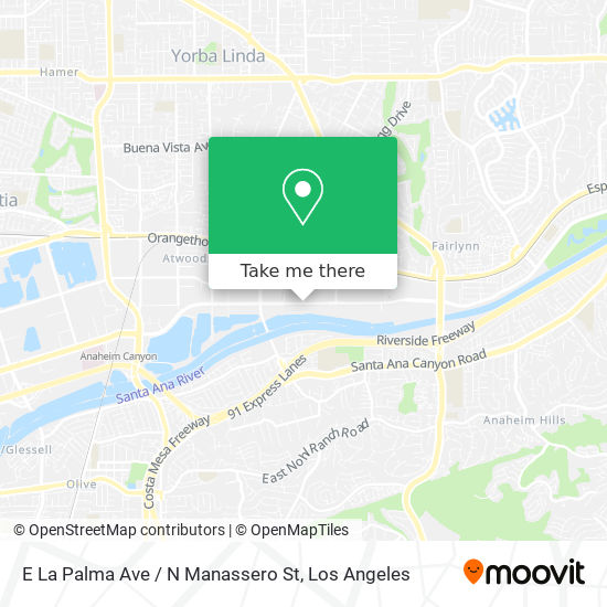 E La Palma Ave / N Manassero St map