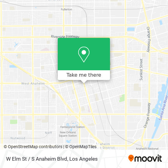 W Elm St / S Anaheim Blvd map