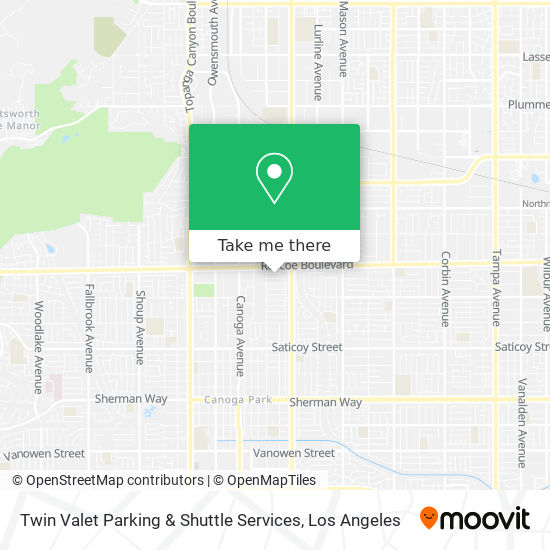 Twin Valet Parking & Shuttle Services map