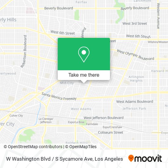 Mapa de W Washington Blvd / S Sycamore Ave