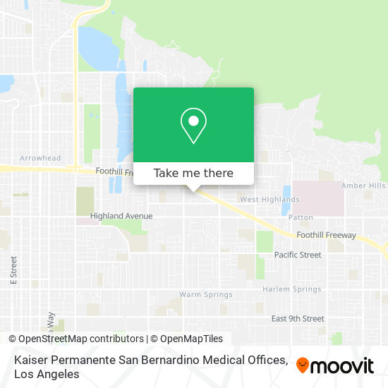 Mapa de Kaiser Permanente San Bernardino Medical Offices