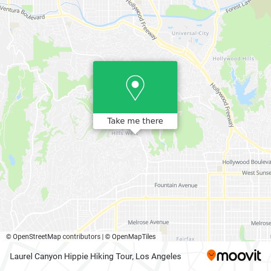 Laurel Canyon Hippie Hiking Tour map