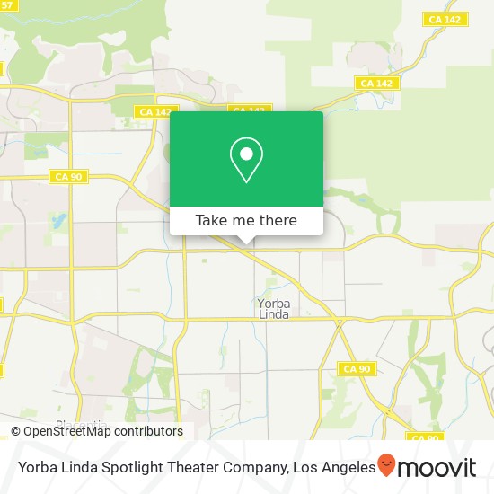 Mapa de Yorba Linda Spotlight Theater Company