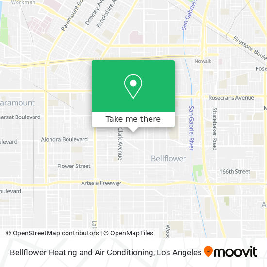 Bellflower Heating and Air Conditioning map