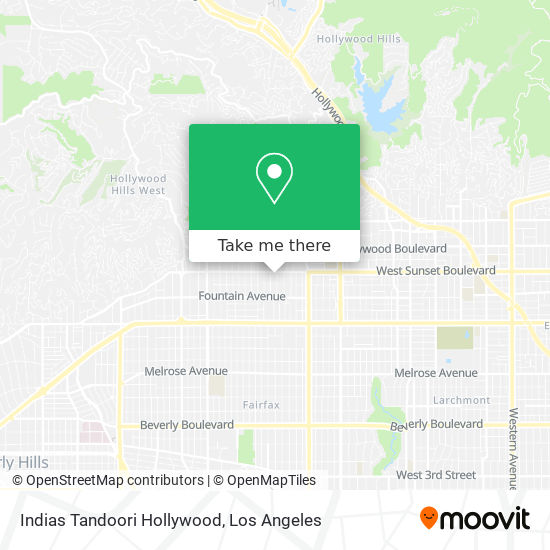 Indias Tandoori Hollywood map