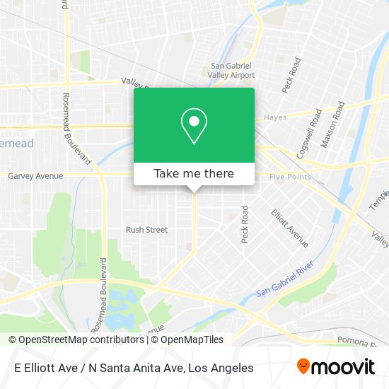 Mapa de E Elliott Ave / N Santa Anita Ave