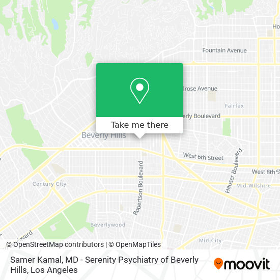 Samer Kamal, MD - Serenity Psychiatry of Beverly Hills map