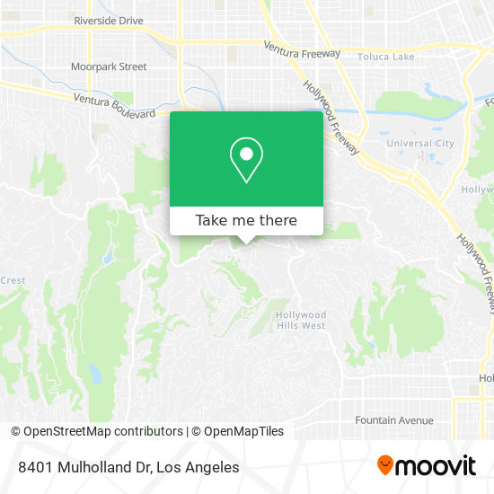 8401 Mulholland Dr map