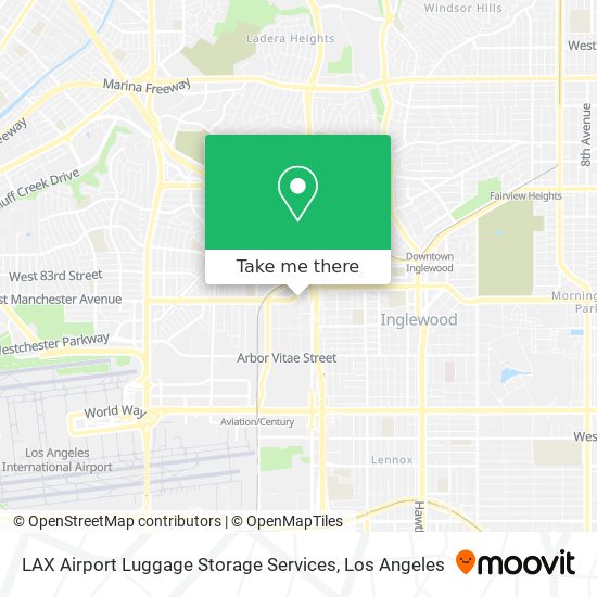 Mapa de LAX Airport Luggage Storage Services