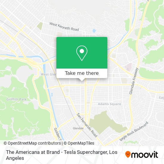 The Americana at Brand - Tesla Supercharger map