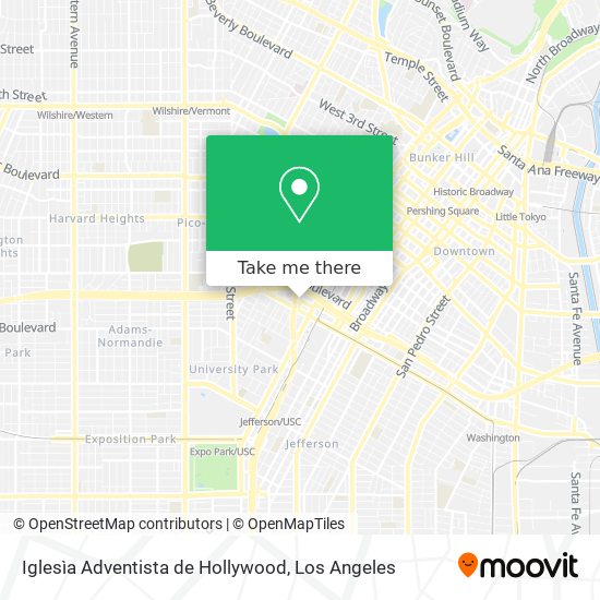 Mapa de Iglesìa Adventista de Hollywood