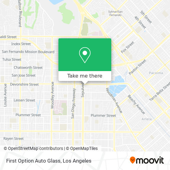 Mapa de First Option Auto Glass