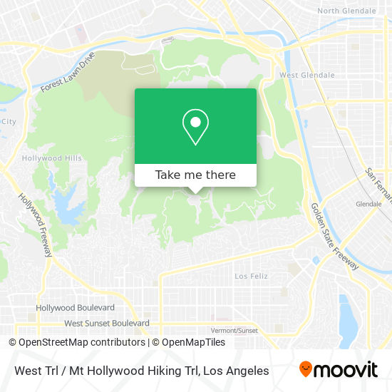 West Trl / Mt Hollywood Hiking Trl map