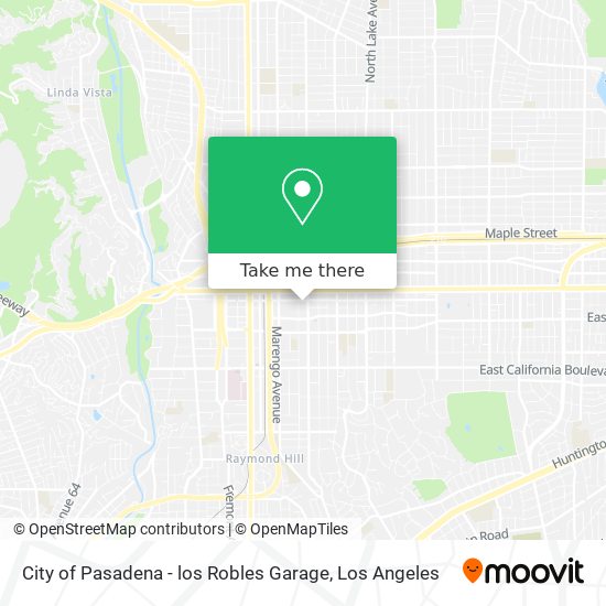 City of Pasadena - los Robles Garage map