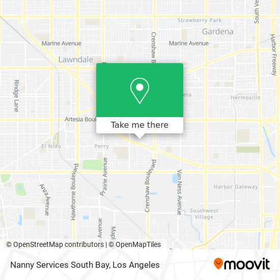 Nanny Services South Bay map