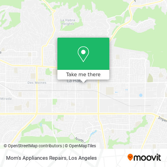 Mom's Appliances Repairs map