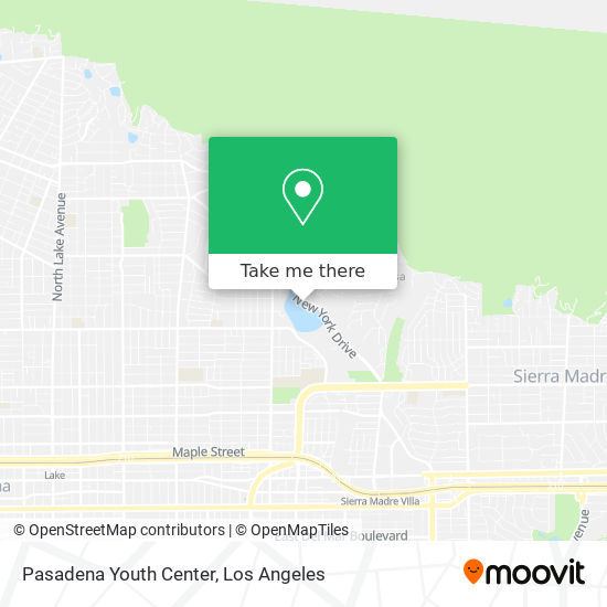 Pasadena Youth Center map