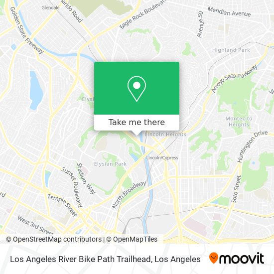 Mapa de Los Angeles River Bike Path Trailhead