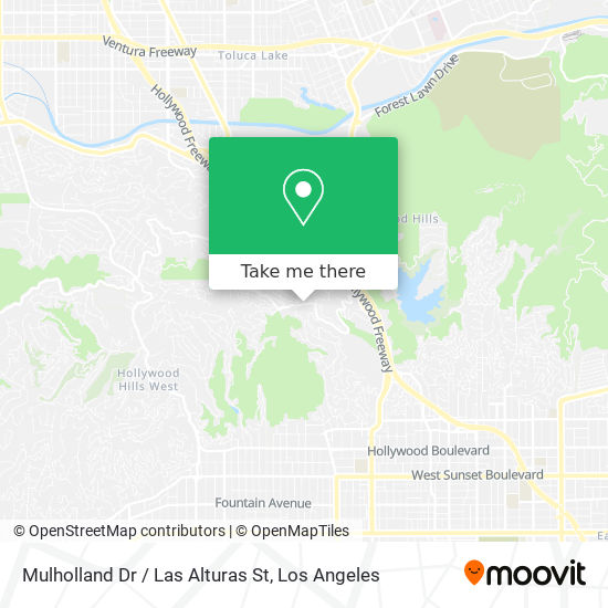 Mulholland Dr / Las Alturas St map