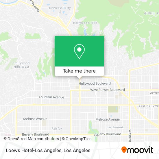 Mapa de Loews Hotel-Los Angeles