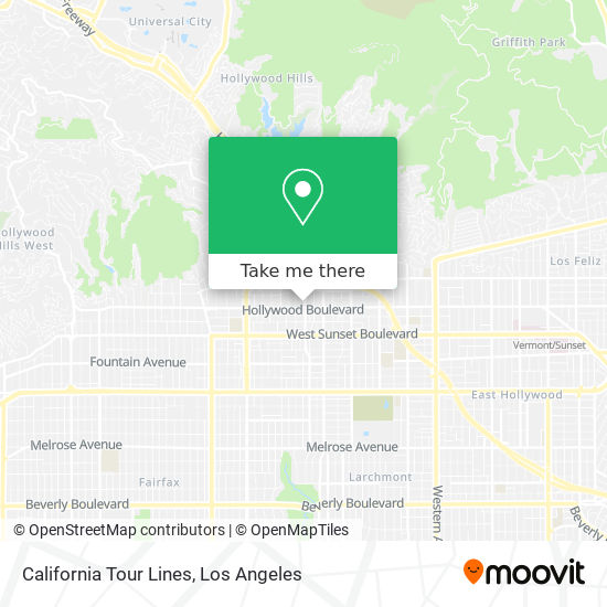 Mapa de California Tour Lines