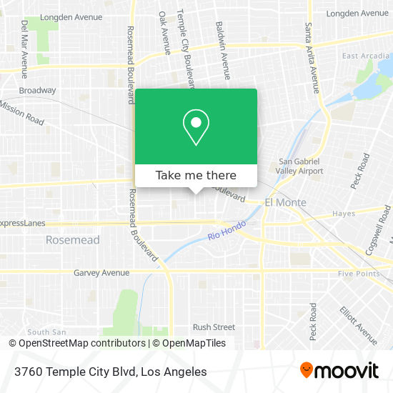 Mapa de 3760 Temple City Blvd