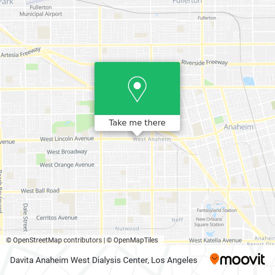 Davita Anaheim West Dialysis Center map