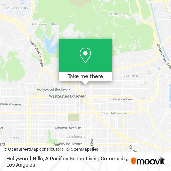 Mapa de Hollywood Hills, A Pacifica Senior Living Community