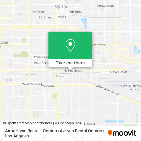 Airport van Rental - Ontario map