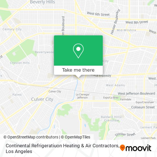 Continental Refrigeratiuon Heating & Air Contractors map