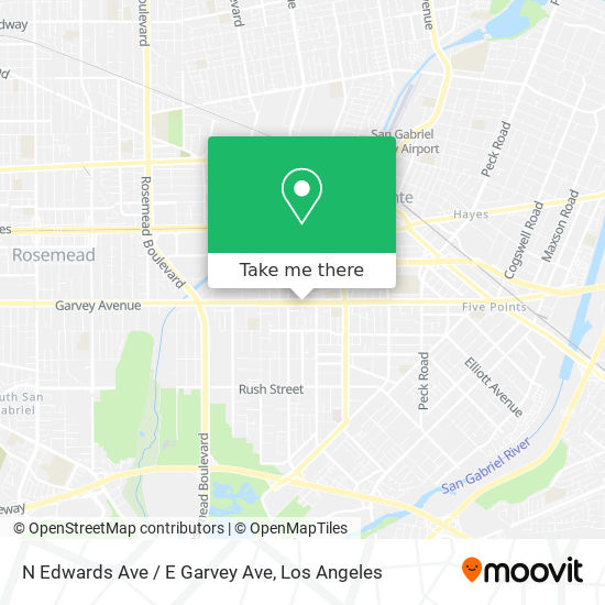 N Edwards Ave / E Garvey Ave map